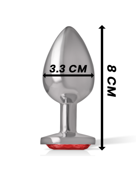 INTENSE - PLUG ANAL METAL CON CRISTAL ROJO TALLA M 