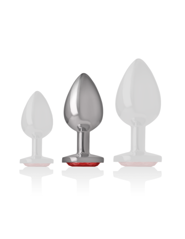 INTENSE - PLUG ANAL METAL CON CRISTAL ROJO TALLA M 