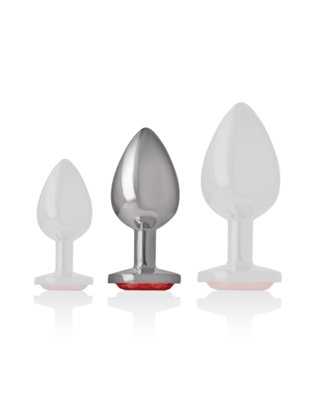 INTENSE - PLUG ANAL METAL CON CRISTAL ROJO TALLA M 