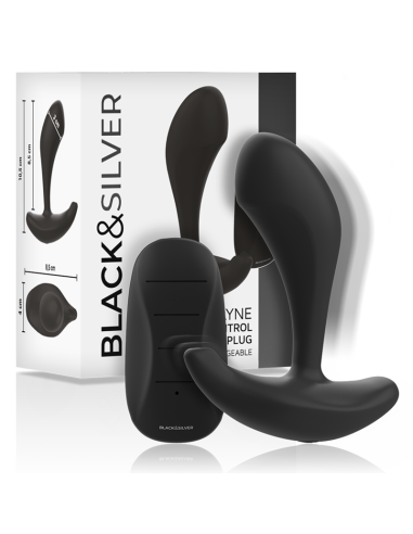 BLACK&SILVER - DWAYNE PLUG ANAL SILICONA CONTROL REMOTO 