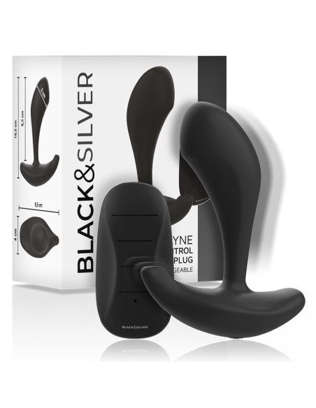 BLACK&SILVER - DWAYNE PLUG ANAL SILICONA CONTROL REMOTO 