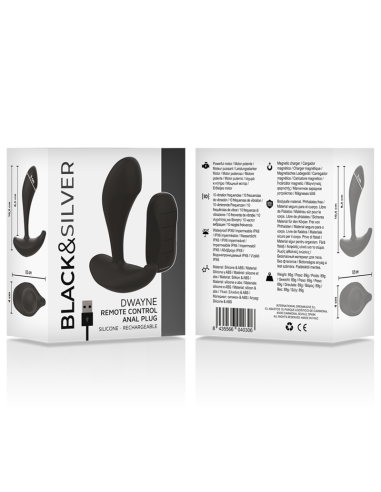 BLACK&SILVER - DWAYNE PLUG ANAL SILICONA CONTROL REMOTO 
