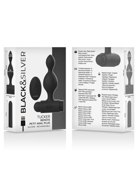 BLACK&SILVER - TUCKER PEQUEÑO PLUG ANAL SILICONA CONTROL REMOTO 