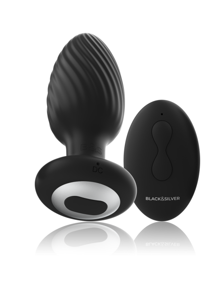BLACK&SILVER - WELLS PLUG ROTADOR ANAL SILICONA CONTROL REMOTO 
