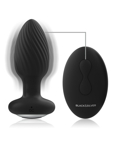 BLACK&SILVER - WELLS PLUG ROTADOR ANAL SILICONA CONTROL REMOTO 