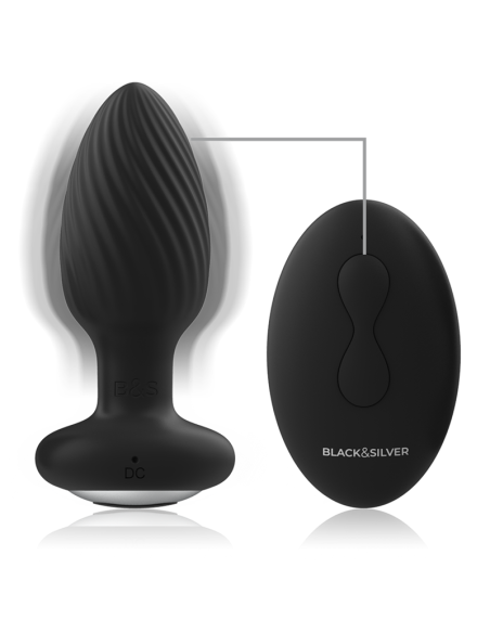 BLACK&SILVER - WELLS PLUG ROTADOR ANAL SILICONA CONTROL REMOTO 