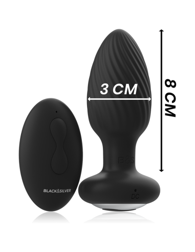 BLACK&SILVER - WELLS PLUG ROTADOR ANAL SILICONA CONTROL REMOTO 