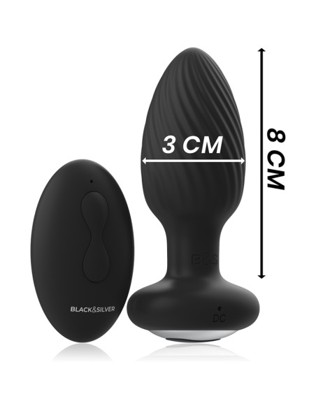 BLACK&SILVER - WELLS PLUG ROTADOR ANAL SILICONA CONTROL REMOTO 