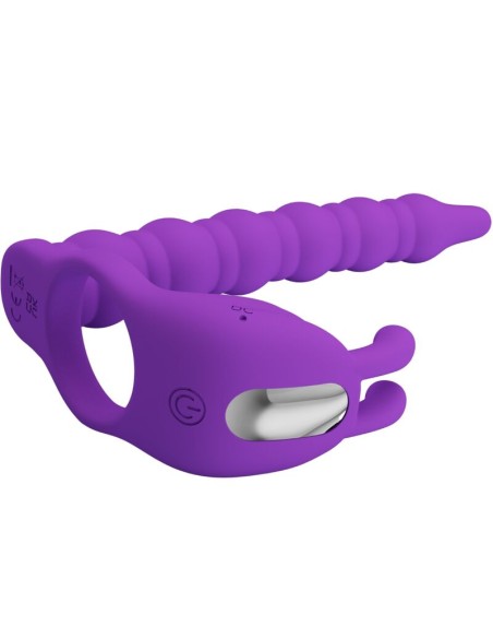 PRETTY LOVE - BLACKNEY ANILLO PENE CON PLUG VIBRADOR LILA 