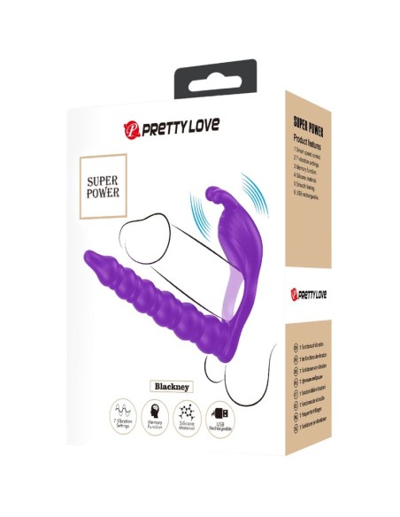 PRETTY LOVE - BLACKNEY ANILLO PENE CON PLUG VIBRADOR LILA 