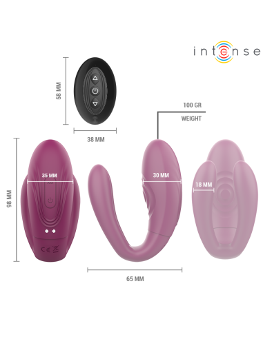 INTENSE - SANDRA VIBRADOR & ESTIMULADOR DE PINZAS CON GOLPETEO CONTROL REMOTO 