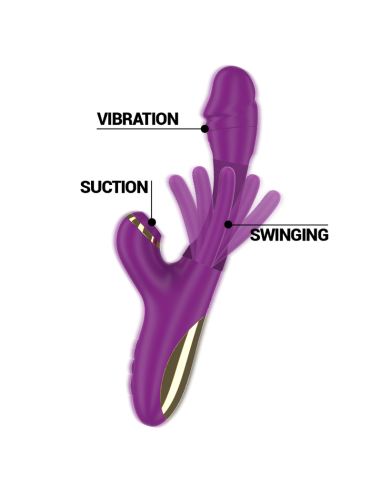 INTENSE - ATENEO VIBRADOR MULTIFUNCIÓN RECARGABLE 7 VIBRACIÓNES CON LENGUA OSCILANTE Y SUCCIONADOR MORADO 