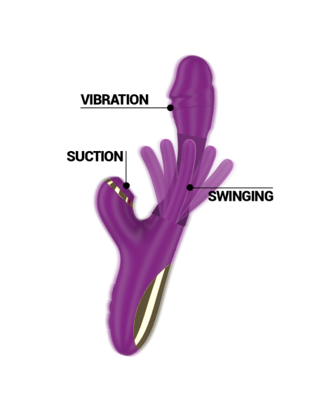 INTENSE - ATENEO VIBRADOR MULTIFUNCIÓN RECARGABLE 7 VIBRACIÓNES CON LENGUA OSCILANTE Y SUCCIONADOR MORADO 