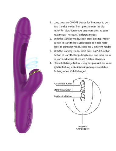INTENSE - ATENEO VIBRADOR MULTIFUNCIÓN RECARGABLE 7 VIBRACIÓNES CON LENGUA OSCILANTE Y SUCCIONADOR MORADO 