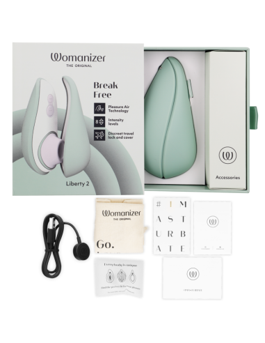 WOMANIZER - LIBERTY 2 ESTIMULADOR & SUCCIONADOR CLÍTORIS VERDE CLARO 