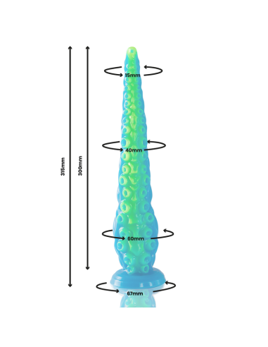 EPIC - SCYLLA DILDO TENTÁCULO FINO FLUORESCENTE TAMAÑO GRANDE 