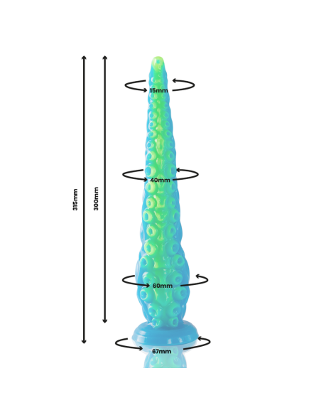 EPIC - SCYLLA DILDO TENTÁCULO FINO FLUORESCENTE TAMAÑO GRANDE 