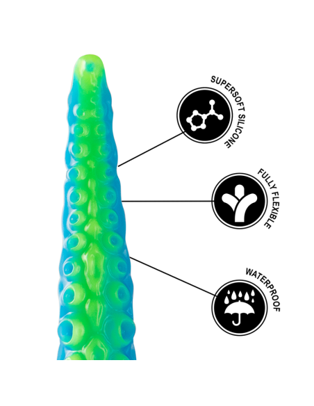 EPIC - SCYLLA DILDO TENTÁCULO FINO FLUORESCENTE TAMAÑO GRANDE 