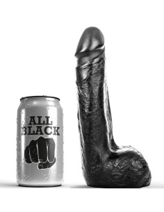 ALL BLACK - DILDO REALÍSTICO NEGRO SUAVE 20 CM