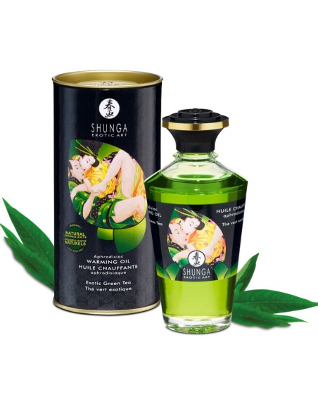 SHUNGA - ACEITE MASAJE EFECTO CALOR TE VERDE ORGÁNICO 100 ML 