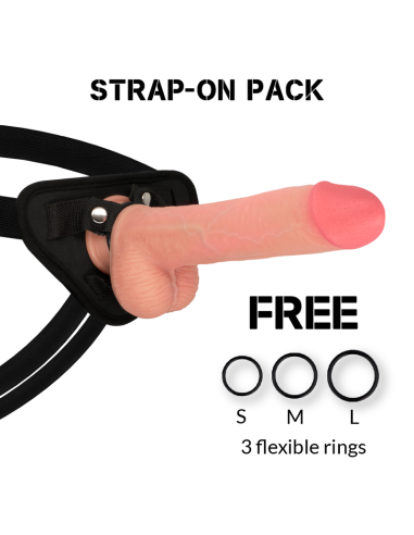 ROCKARMY - ARNÉS + LIQUID SILICONE DILDO PREMIUM KINGCOBRA 24 CM -O- 4.77 CM 