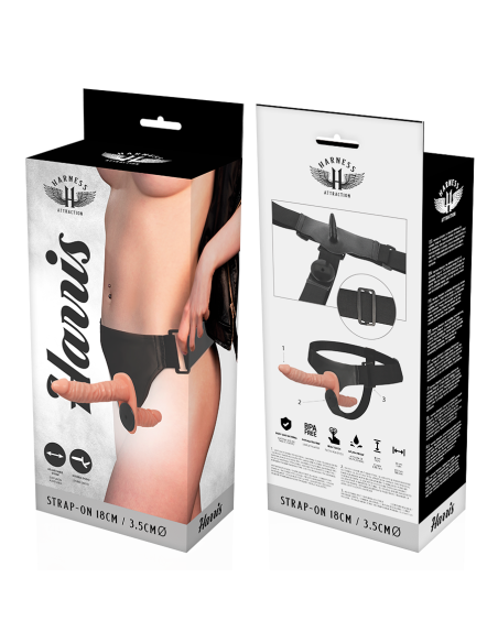 HARNESS ATTRACTION - HARRIS DOBLE PENETRACIÓN CON VIBRACIÓN 18 CM -O- 3.5 CM 