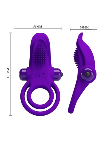 PRETTY LOVE - ANILLO VIBRADOR PARA PENE MORADO 