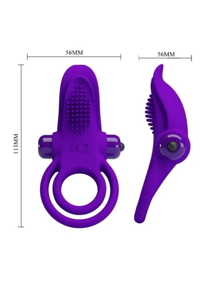 PRETTY LOVE - ANILLO VIBRADOR PARA PENE MORADO 