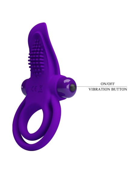 PRETTY LOVE - ANILLO VIBRADOR PARA PENE MORADO 