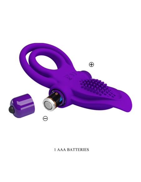 PRETTY LOVE - ANILLO VIBRADOR PARA PENE MORADO 