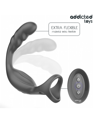 ADDICTED TOYS - ANILLO DOBLE VIBRADOR PROSTÁTICO CONTROL REMOTO 