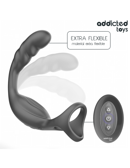 ADDICTED TOYS - ANILLO DOBLE VIBRADOR PROSTÁTICO CONTROL REMOTO 