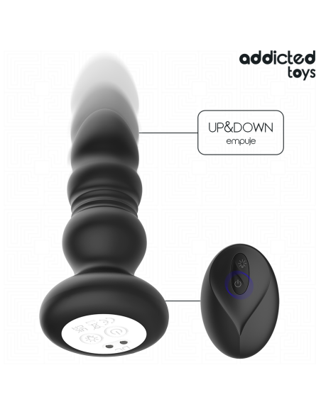 ADDICTED TOYS - PLUG ANAL VIBRADOR THRUSTING Y LUZ LED CONTROL REMOTO 
