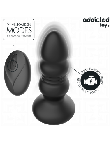 ADDICTED TOYS - PLUG ANAL VIBRADOR THRUSTING Y LUZ LED CONTROL REMOTO 