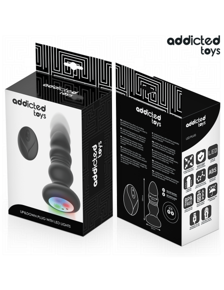 ADDICTED TOYS - PLUG ANAL VIBRADOR THRUSTING Y LUZ LED CONTROL REMOTO 