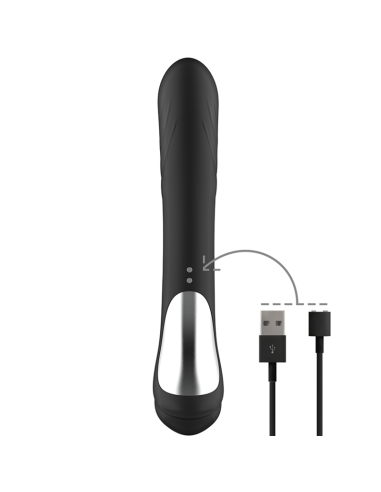 BLACK&SILVER - JAMIE VIBRADOR RABBIT EFECTO WAVE 