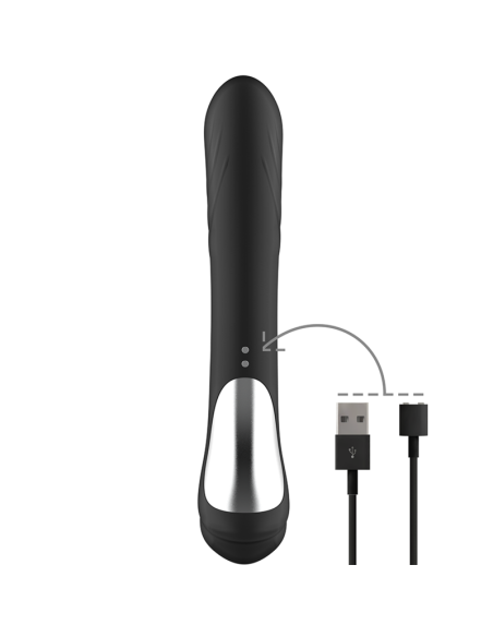 BLACK&SILVER - JAMIE VIBRADOR RABBIT EFECTO WAVE 