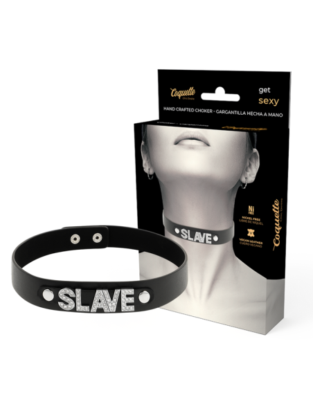 COQUETTE CHIC DESIRE - CHOKER CUERO VEGANO SLAVE 