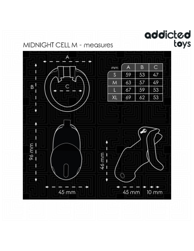 ADDICTED TOYS LOCKED - MINDNIGHT CELL JAULA PARA PENE TALLA M 