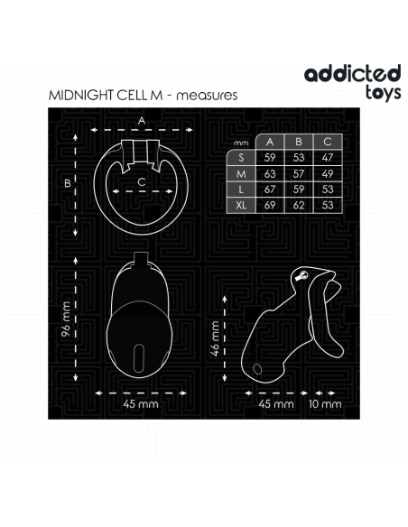 ADDICTED TOYS LOCKED - MINDNIGHT CELL JAULA PARA PENE TALLA M 