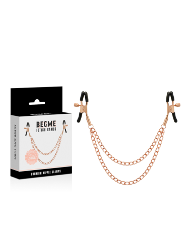 BEGME - BLACK EDITION PINZAS PEZONES CON CADENA 