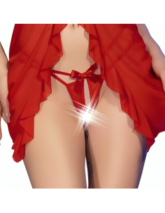 CHILIROSE - CR 4696 BABYDOLL & TANGA CROTCHLESS ROJO S/M 2