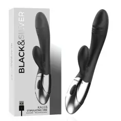 BLACK&SILVER - KALEB VIBRADOR RABBIT SILICON MILTI FUNCION 2