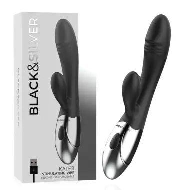 Kaleb Vibrador Rabbit Silicon Milti Funcion | Black&silver