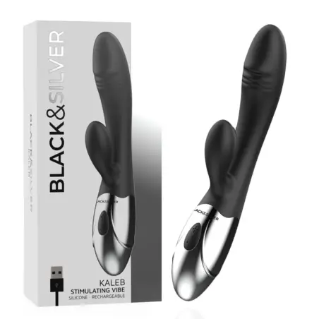 Kaleb Vibrador Rabbit Silicon Milti Funcion | Black&silver
