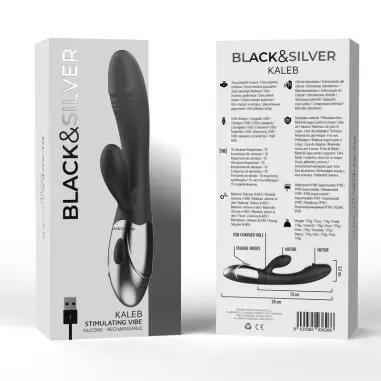 Kaleb Vibrador Rabbit Silicon Milti Funcion | Black&silver