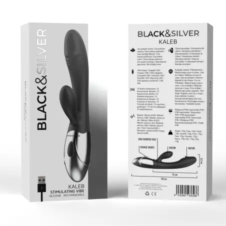 Kaleb Vibrador Rabbit Silicon Milti Funcion | Black&silver