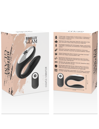 BRILLY GLAM - WE LOVE VIBRADOR PARA PAREJAS CONTROL REMOTO NEGRO 