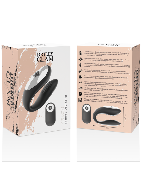 BRILLY GLAM - WE LOVE VIBRADOR PARA PAREJAS CONTROL REMOTO NEGRO 