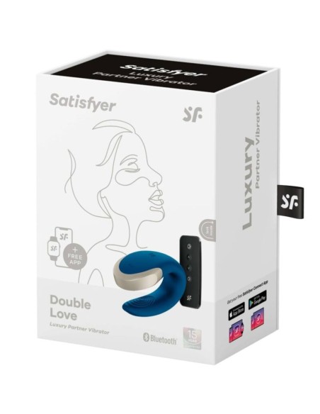 SATISFYER - APP DOUBLE LOVE VIBRADOR PAREJAS LUXURY AZUL 